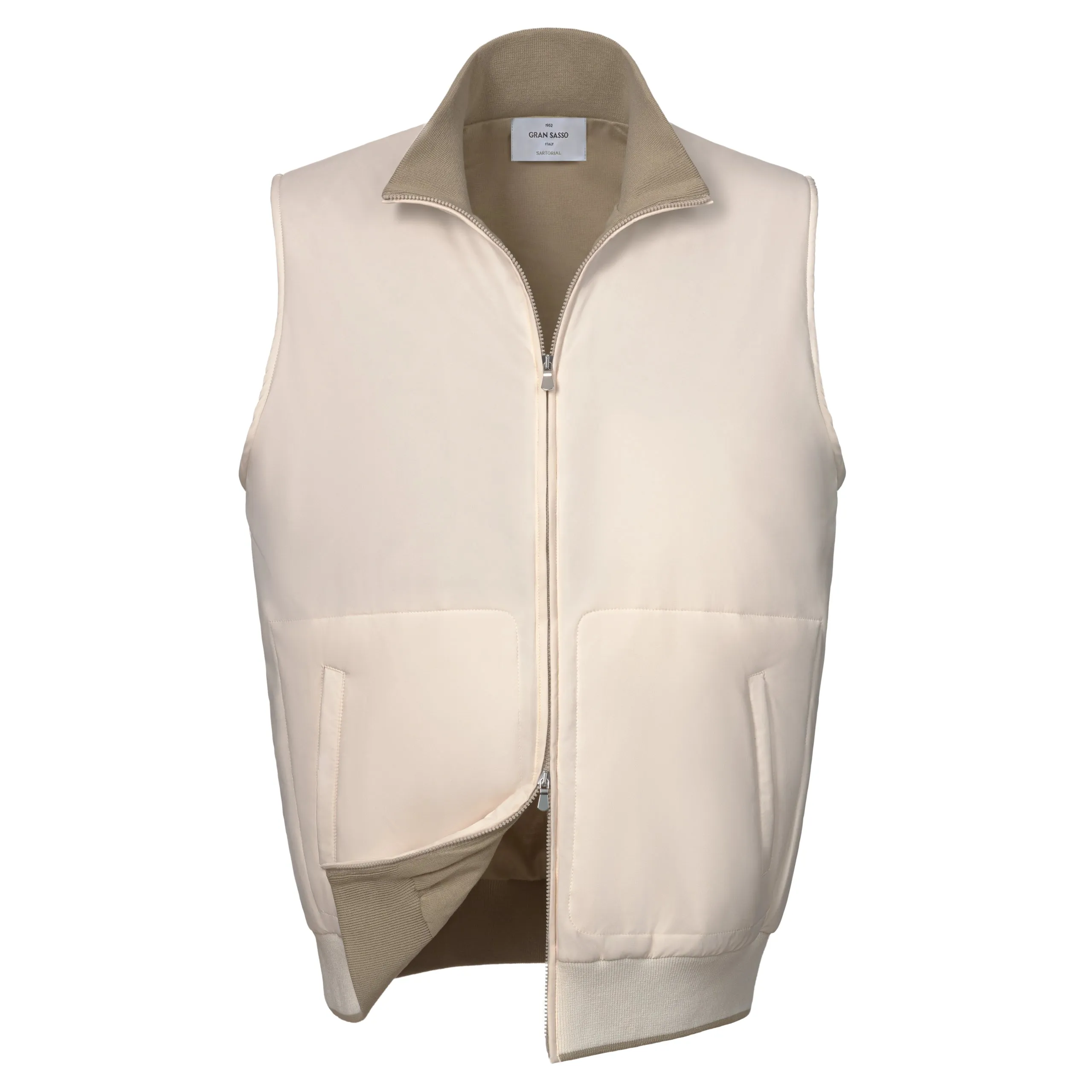 Cotton Padded Bodywarmer in Cream