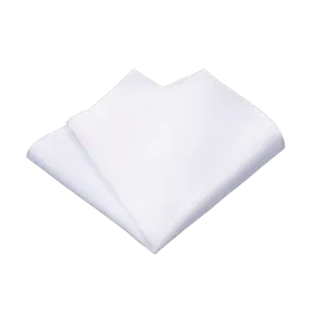 Cotton Pocket Square in White