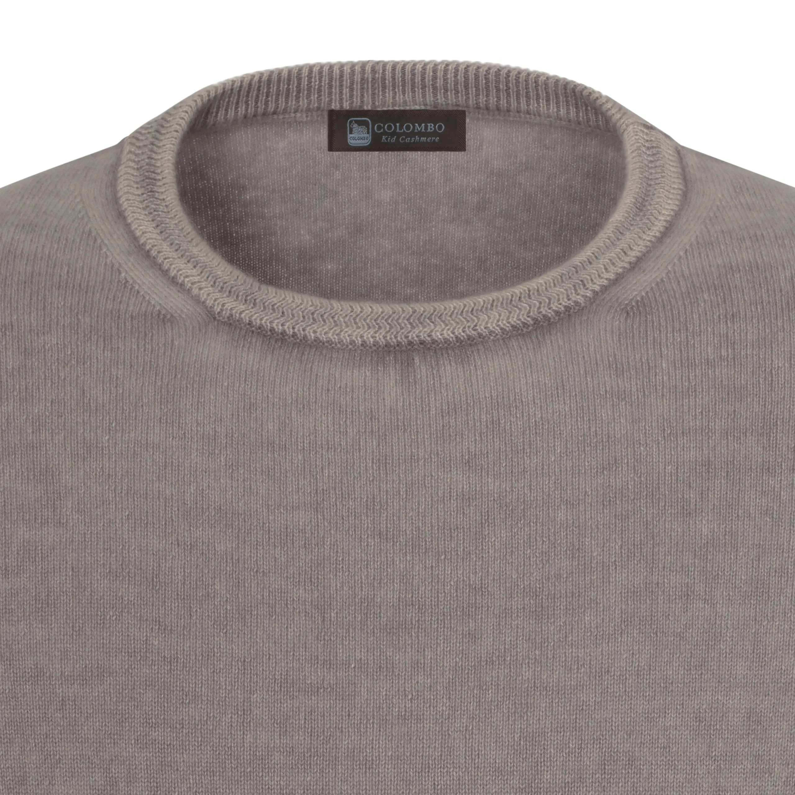 Crew-Neck Cashmere Pullover in Cool Grey