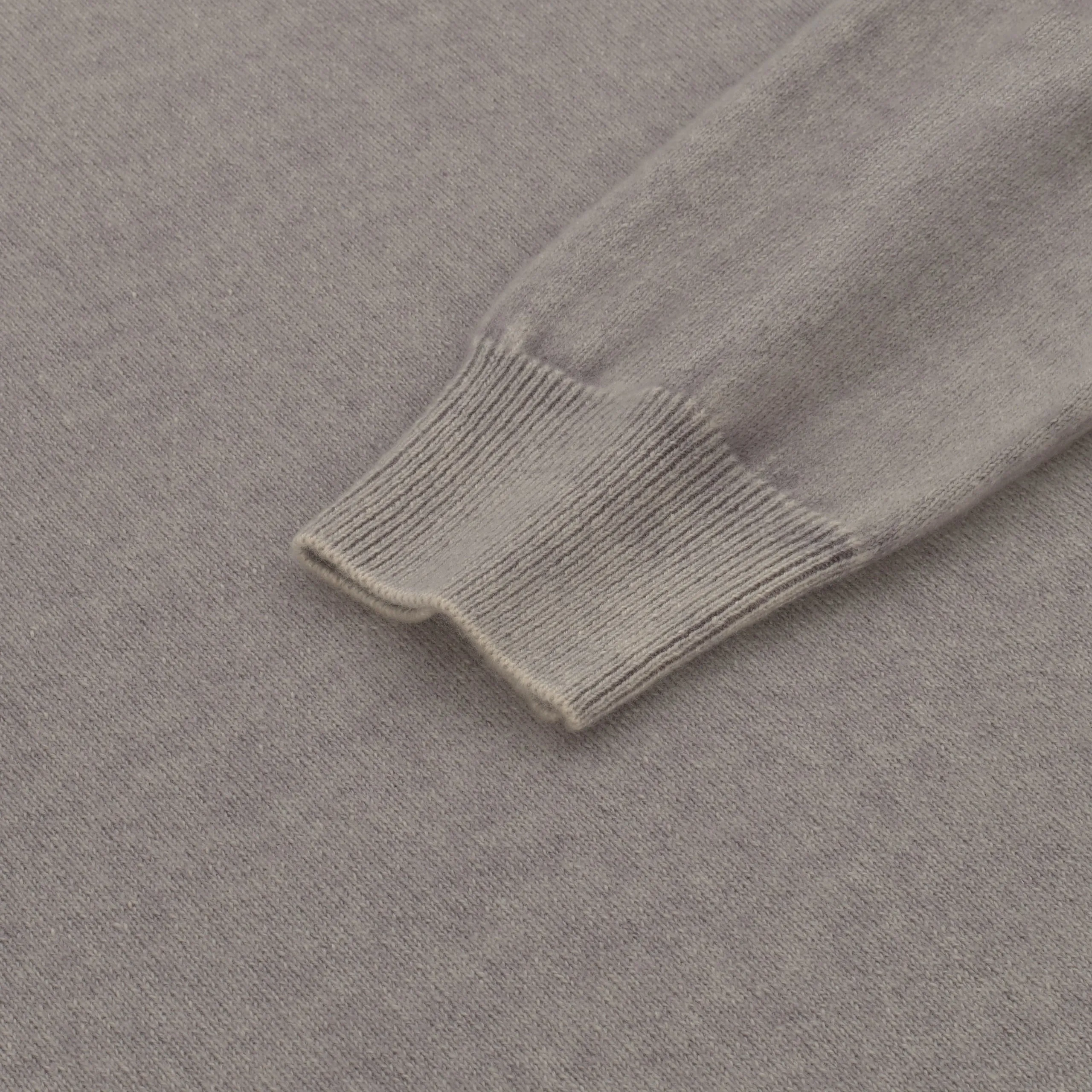 Crew-Neck Cashmere Pullover in Cool Grey