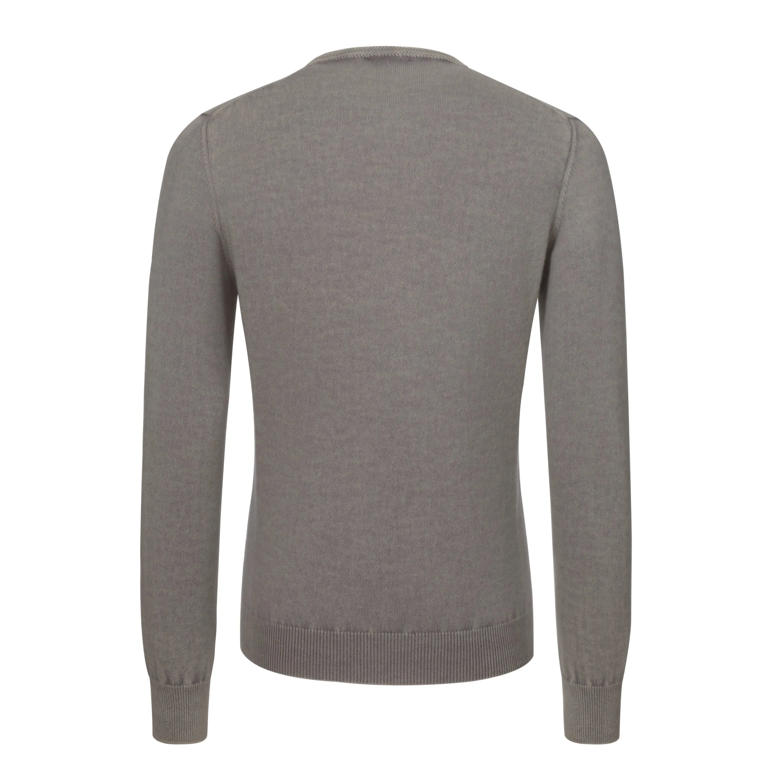 Crew-Neck Cashmere Pullover in Cool Grey