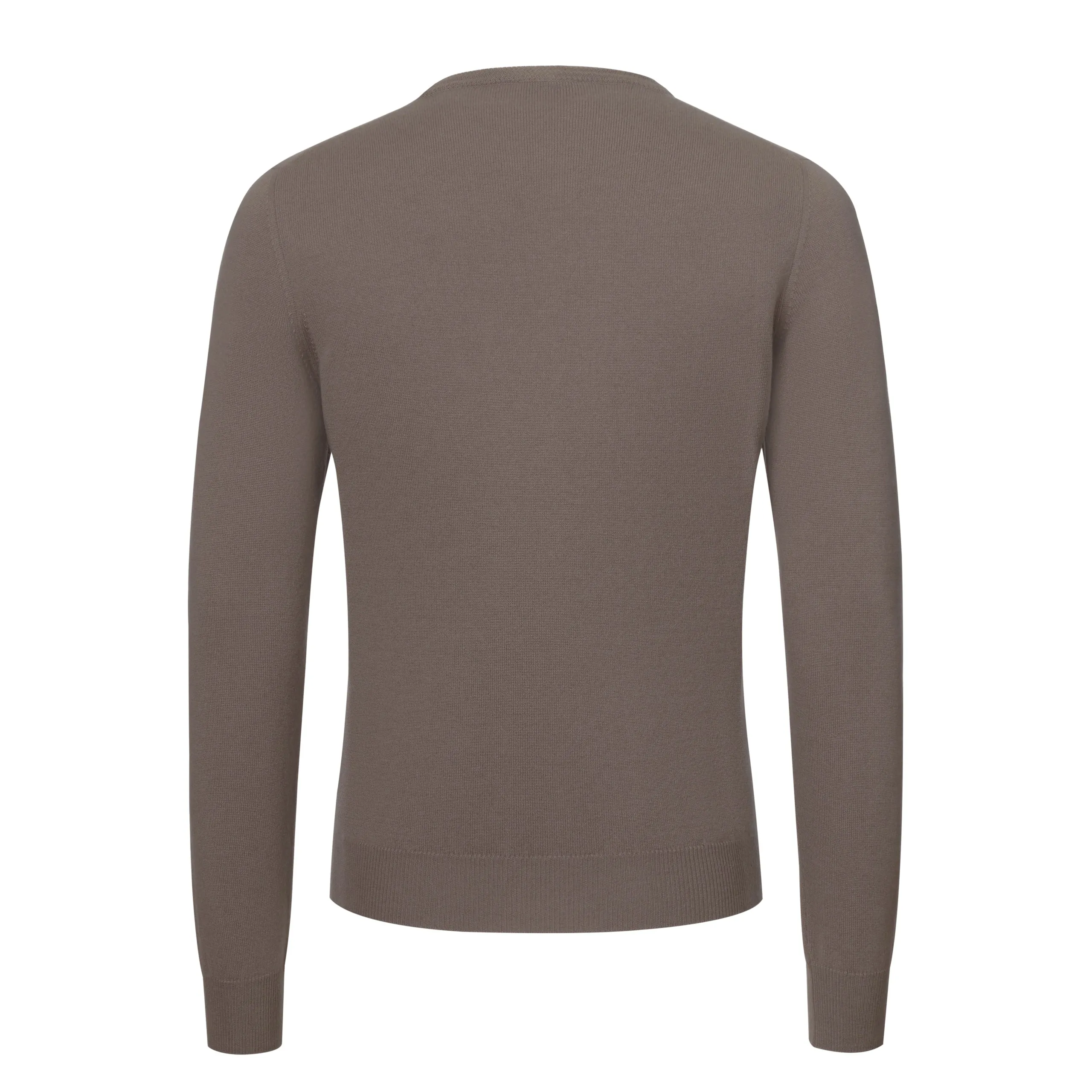 Crew-Neck Cashmere Pullover in Greige