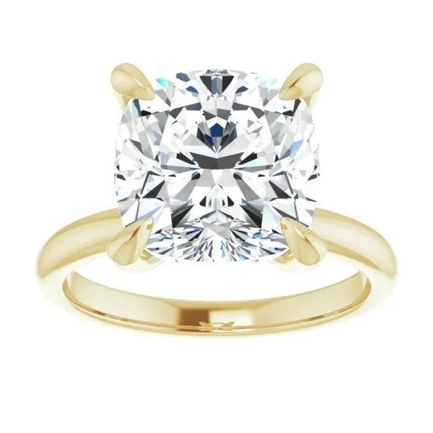 Cushion Moissanite Solitaire Engagement Ring