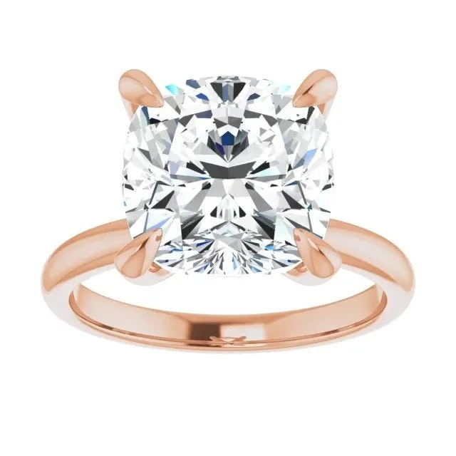 Cushion Moissanite Solitaire Engagement Ring