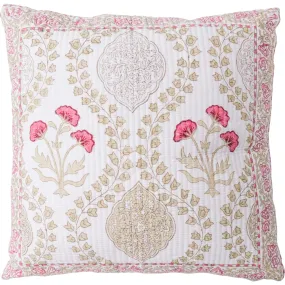 Cushion Quilted Handmade Artisan pink Beige 55cm