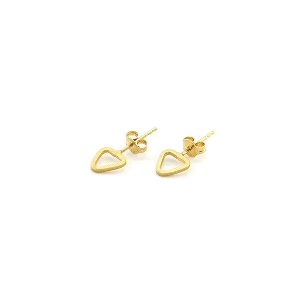 Cutout Triangle Gold Sterling Silver Studs