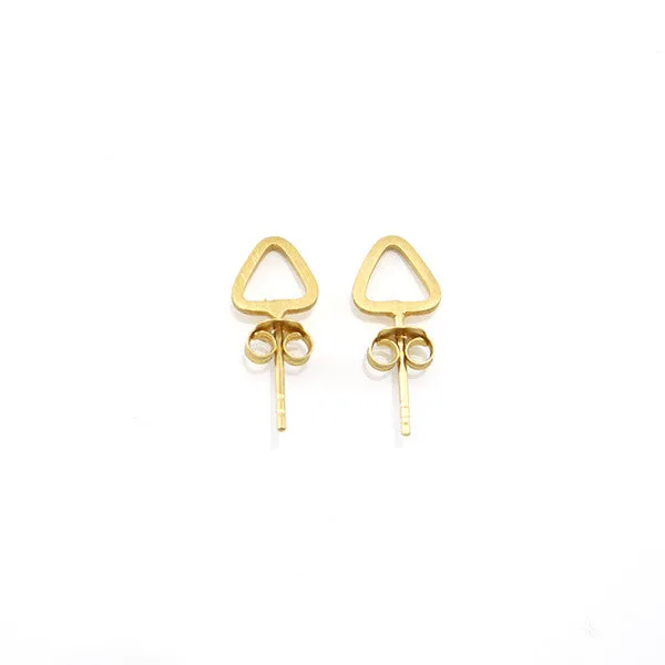 Cutout Triangle Gold Sterling Silver Studs