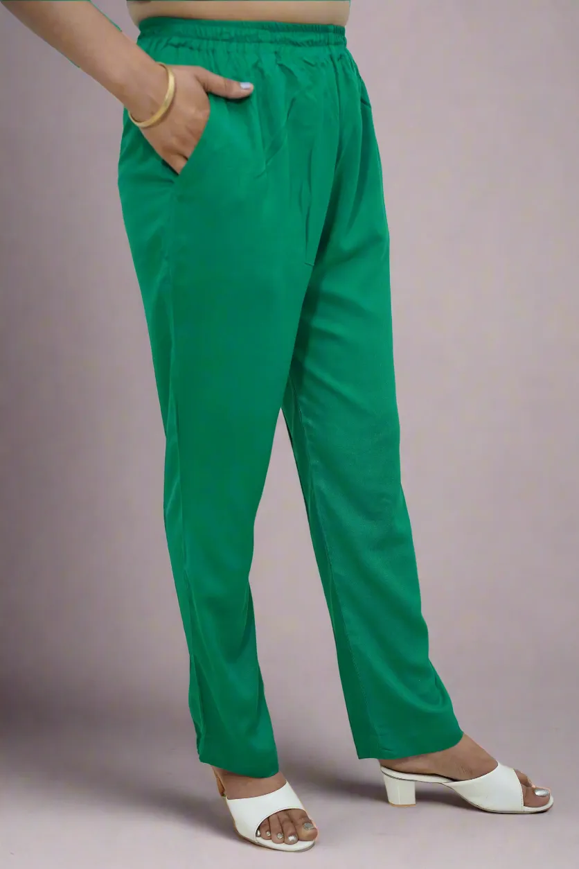 Dark Green Rayon Kurti Pant