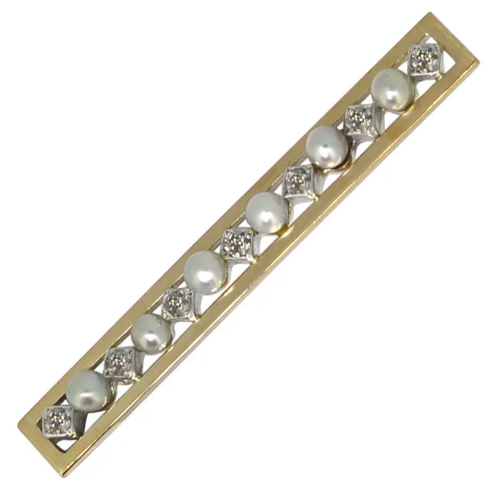 Diamond & Pearl Brooch