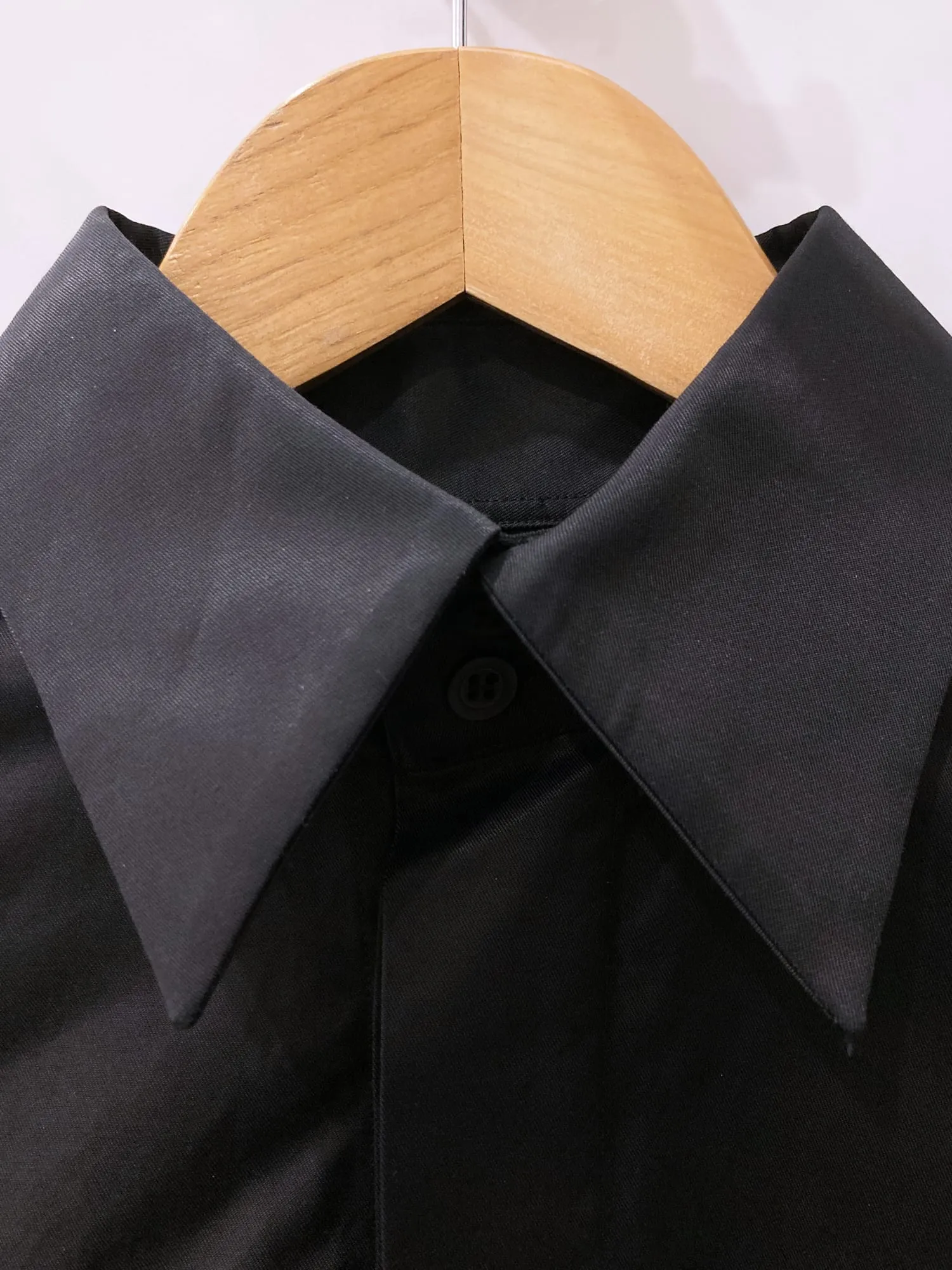 Dirk Bikkembergs 1990s sheeny black cotton nylon covered placket shirt - S