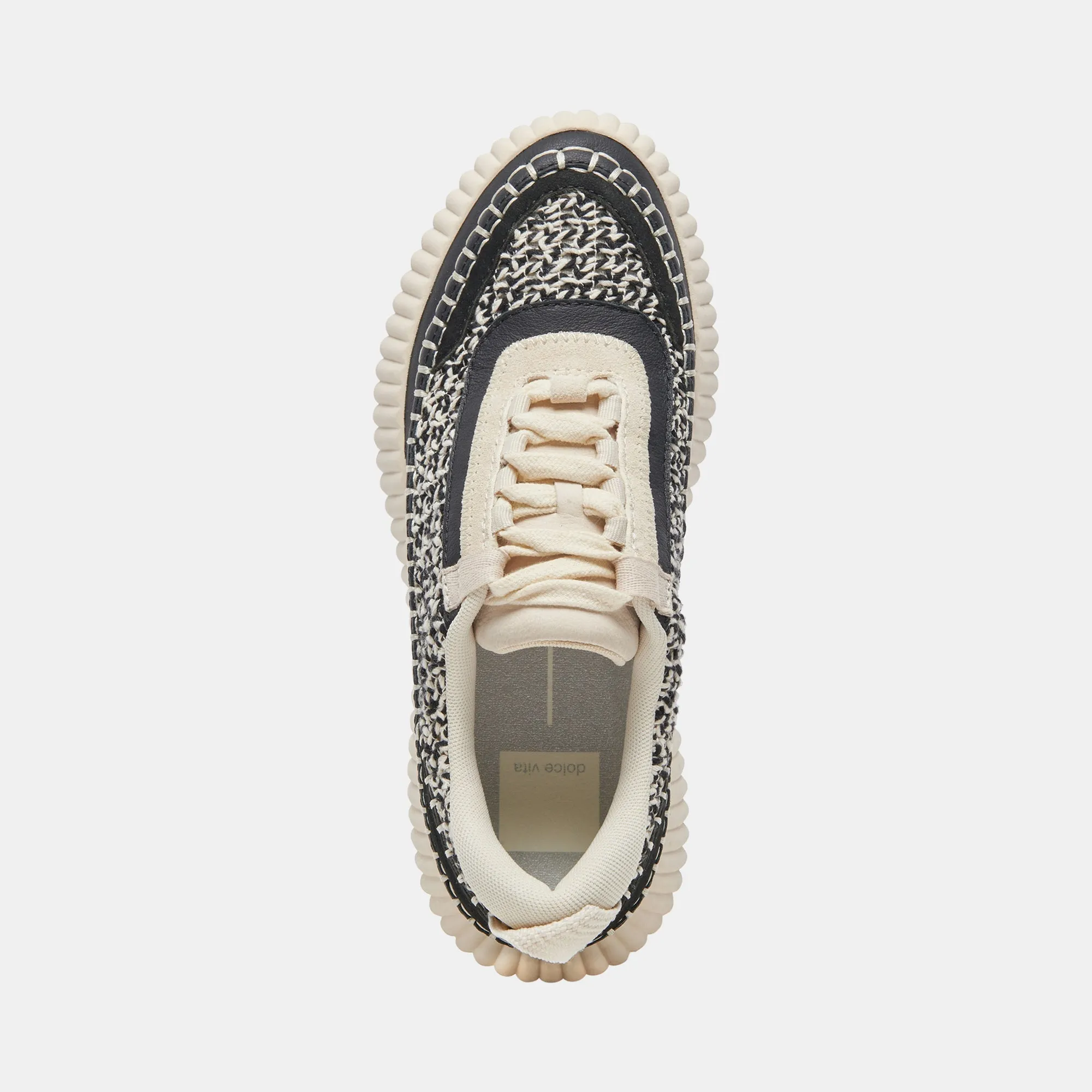 DOLEN SNEAKERS WHITE BLACK WOVEN - re:vita