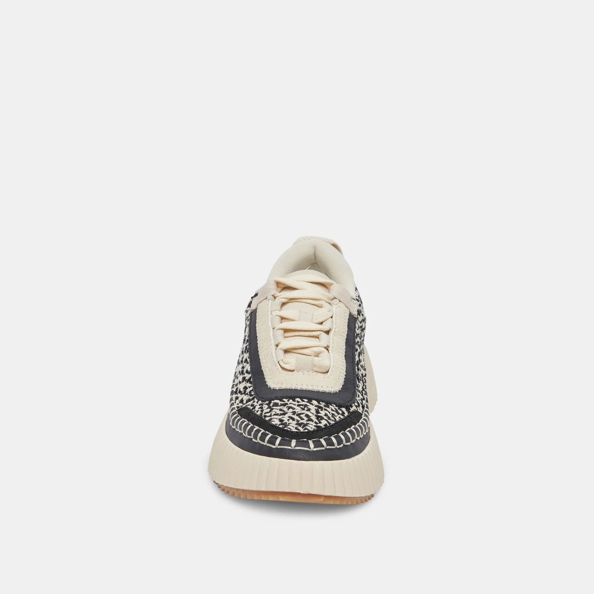 DOLEN SNEAKERS WHITE BLACK WOVEN - re:vita