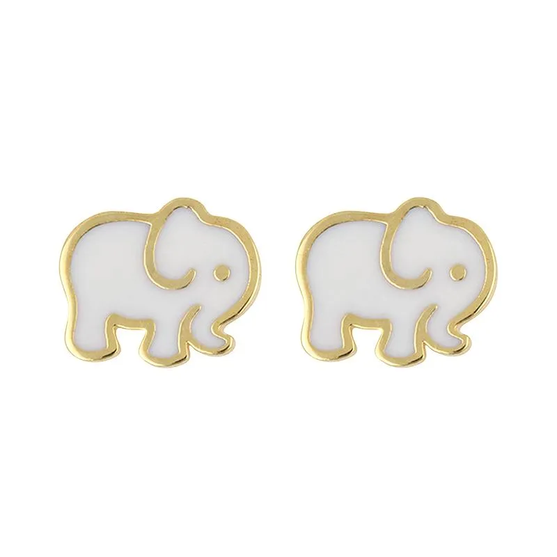 Earring Baby Elephant White