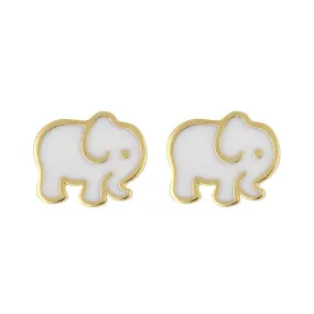 Earring Baby Elephant White