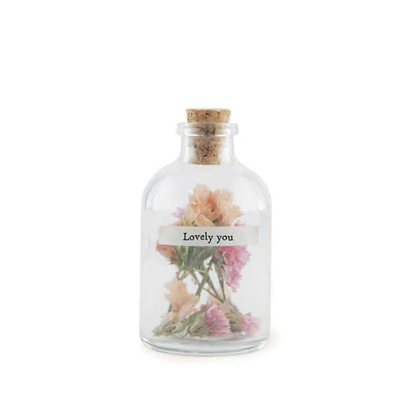 East of India -  Dried flowers in bottle 'Lovely you'