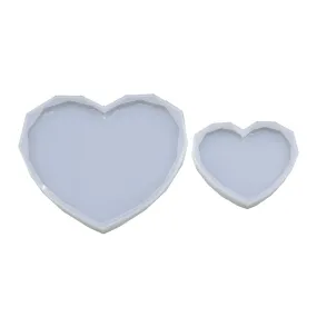 Faceted Heart Coaster Silicone Mold (2 sizes)