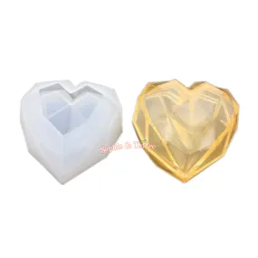 Faceted Heart Trinket Box Silicone Mold