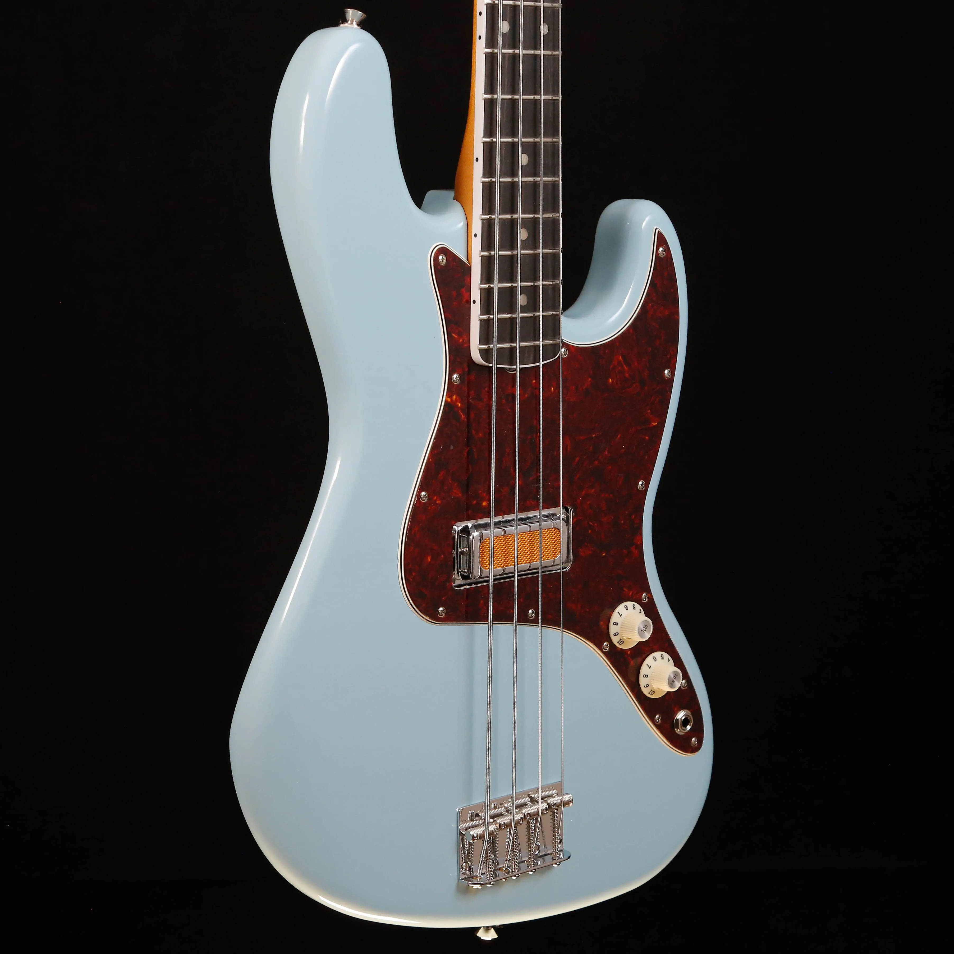 Fender Gold Foil Jazz Bass 4-string Bass, Sonic Blue