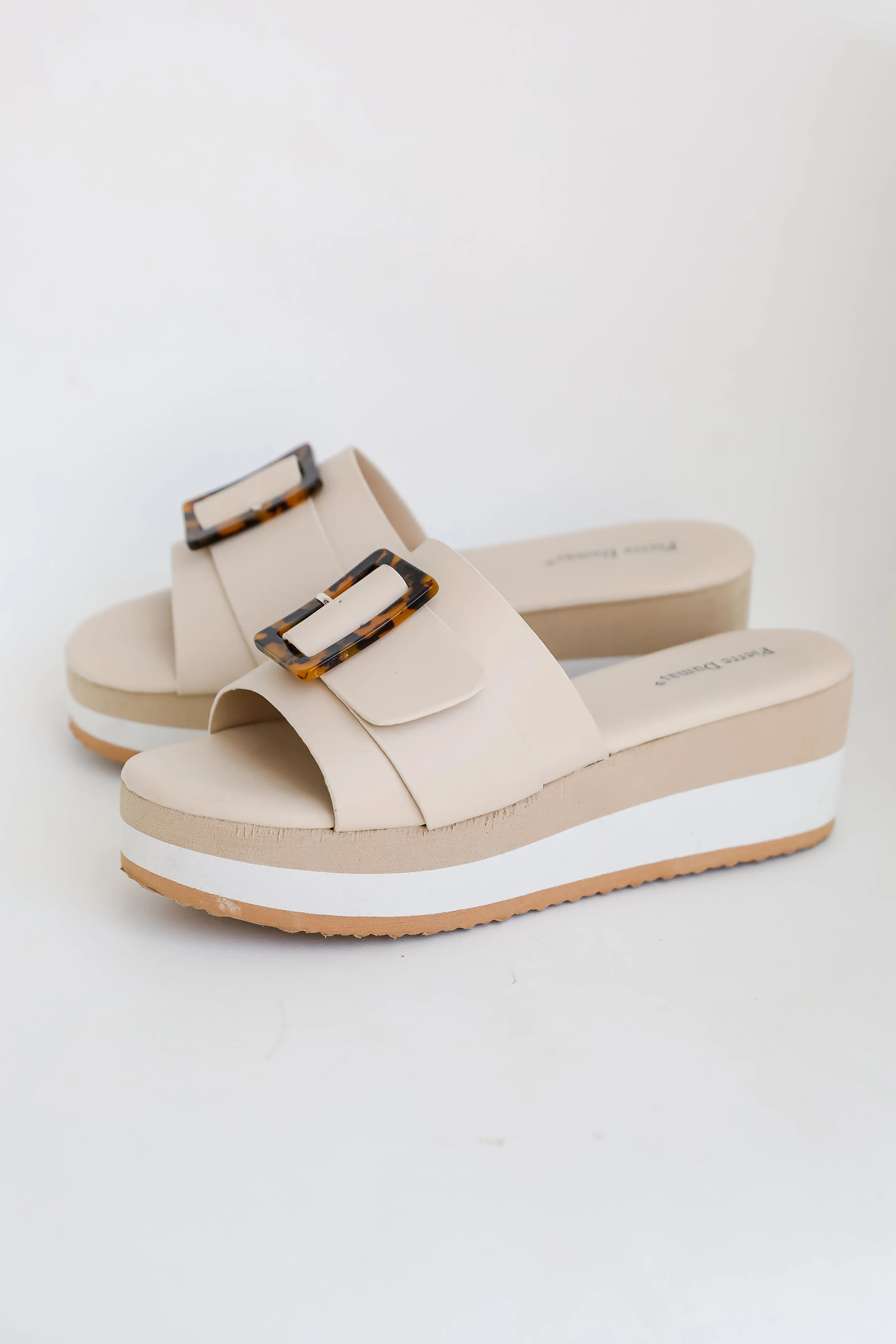 FINAL SALE - Cabana Ready Nude Platform Slide Sandals