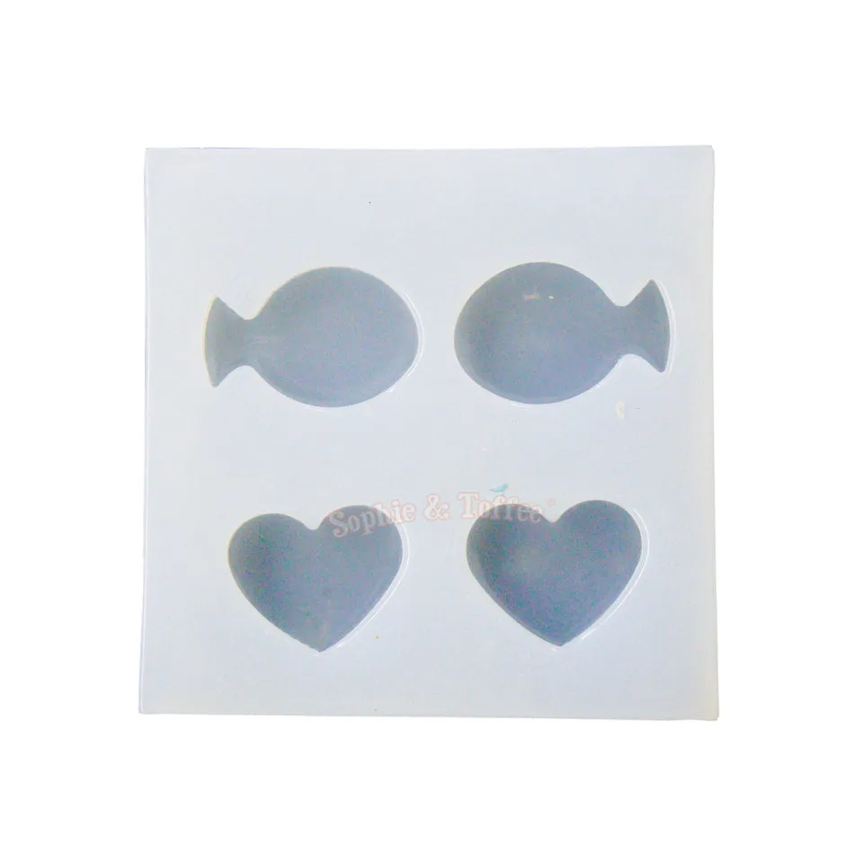 Fish and Heart Earrings Silicone Mold