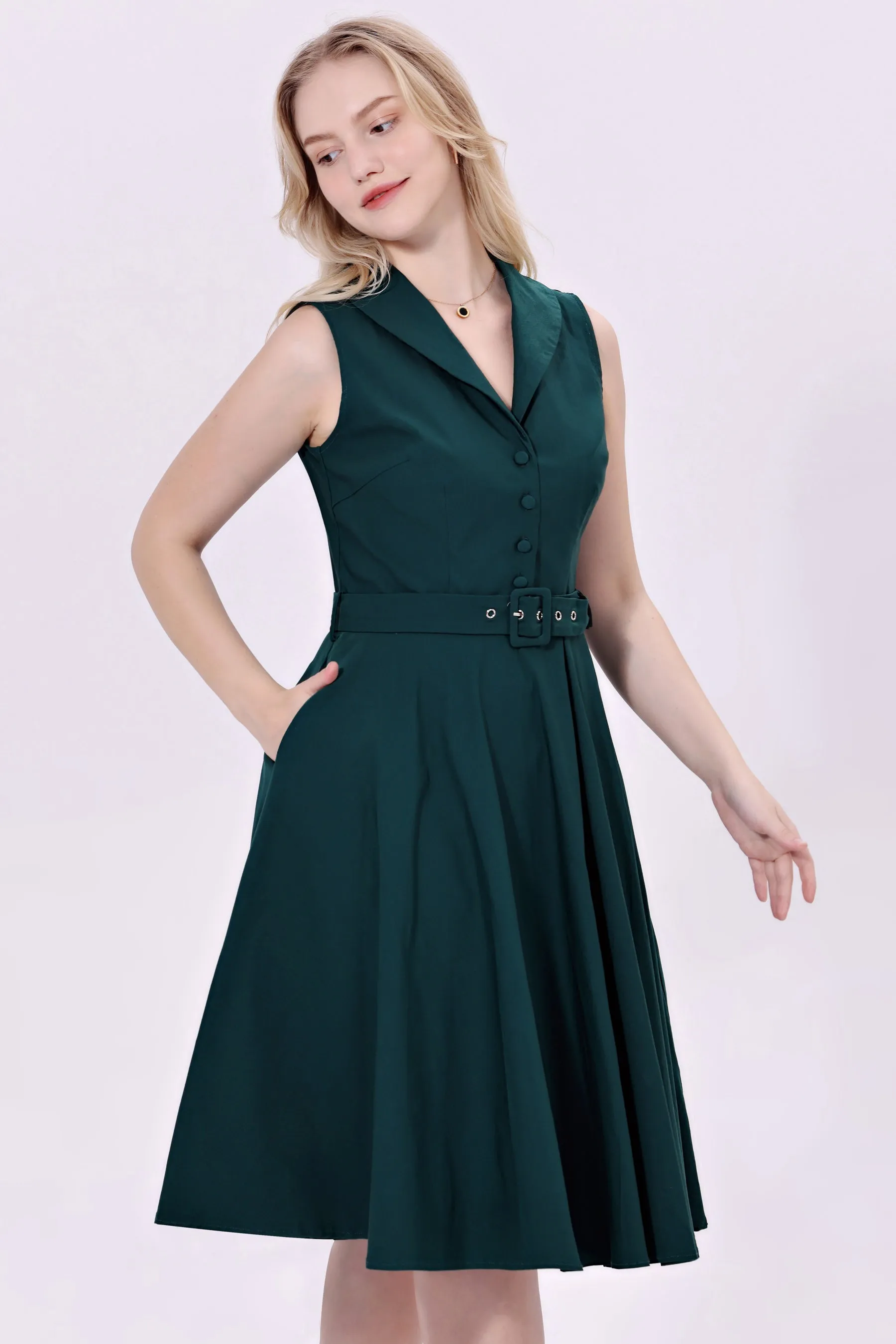 Forest Green Jani Dress by Miss Lulo