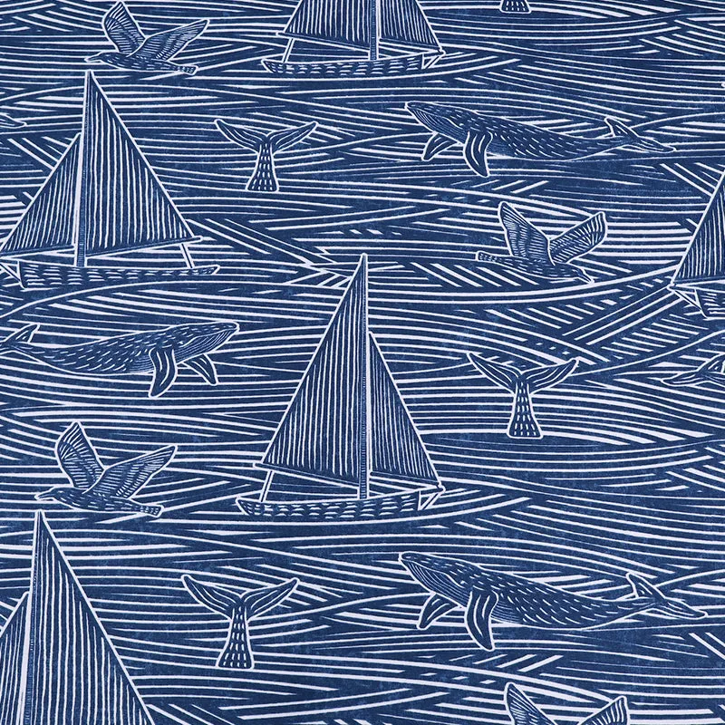 Furnishing Cotton - Navy - One Man and A Boat