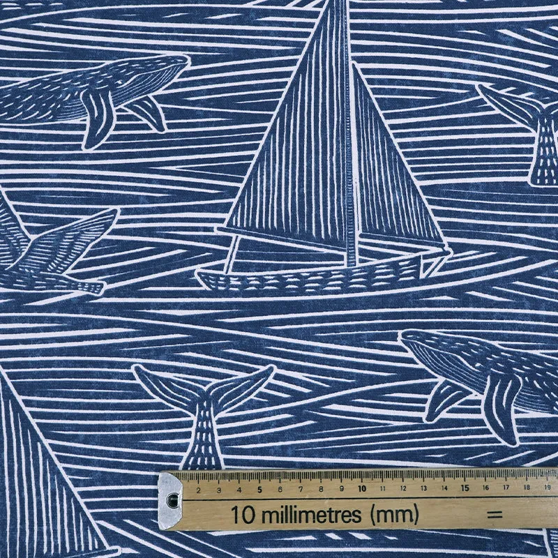 Furnishing Cotton - Navy - One Man and A Boat