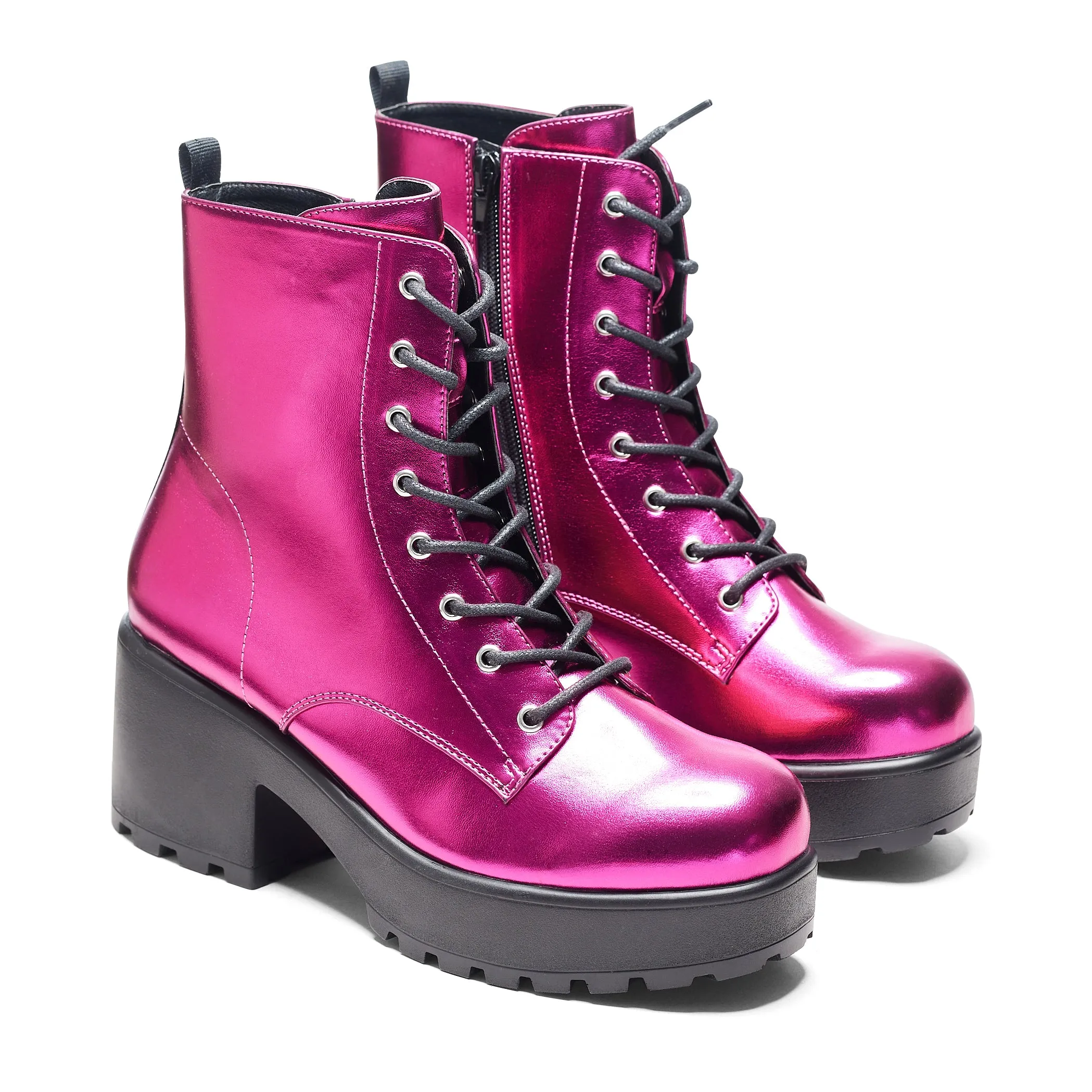 Fuschia Haze Military Platform Boots