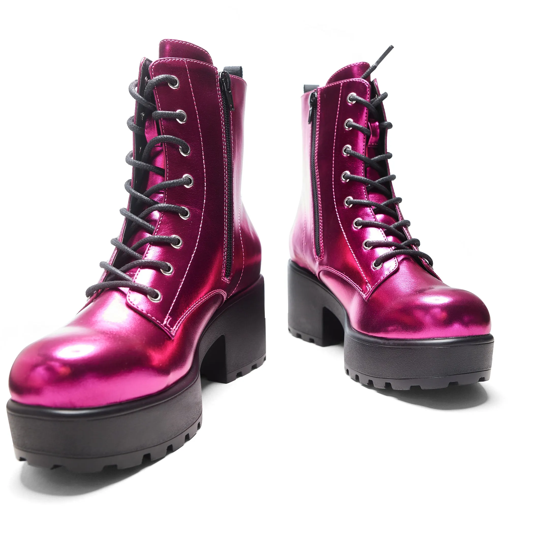 Fuschia Haze Military Platform Boots