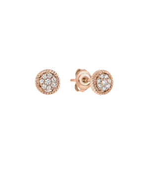 Georgini Mica Stud Earrings - Rose Gold