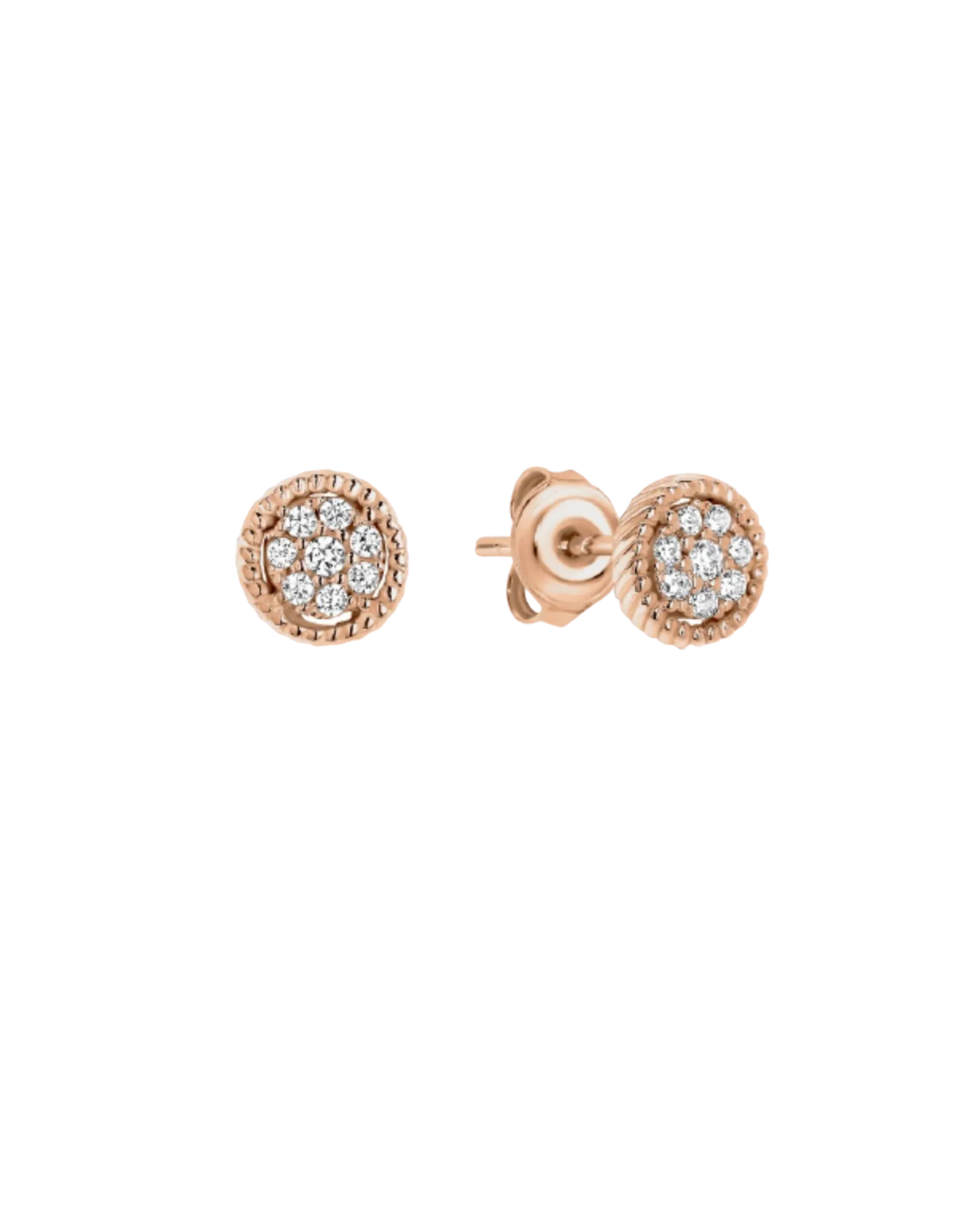 Georgini Mica Stud Earrings - Rose Gold