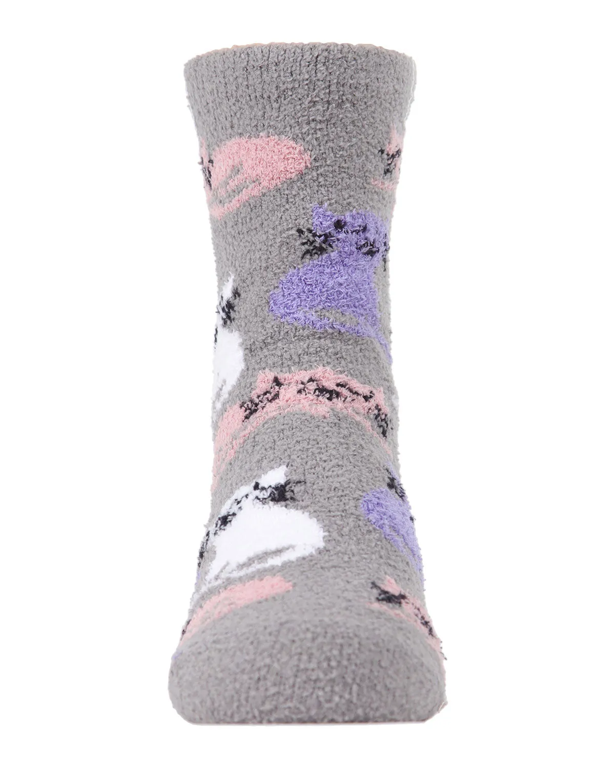 Girl's Kitty Cats Fuzzy Mid-Cut Socks 2-Pack