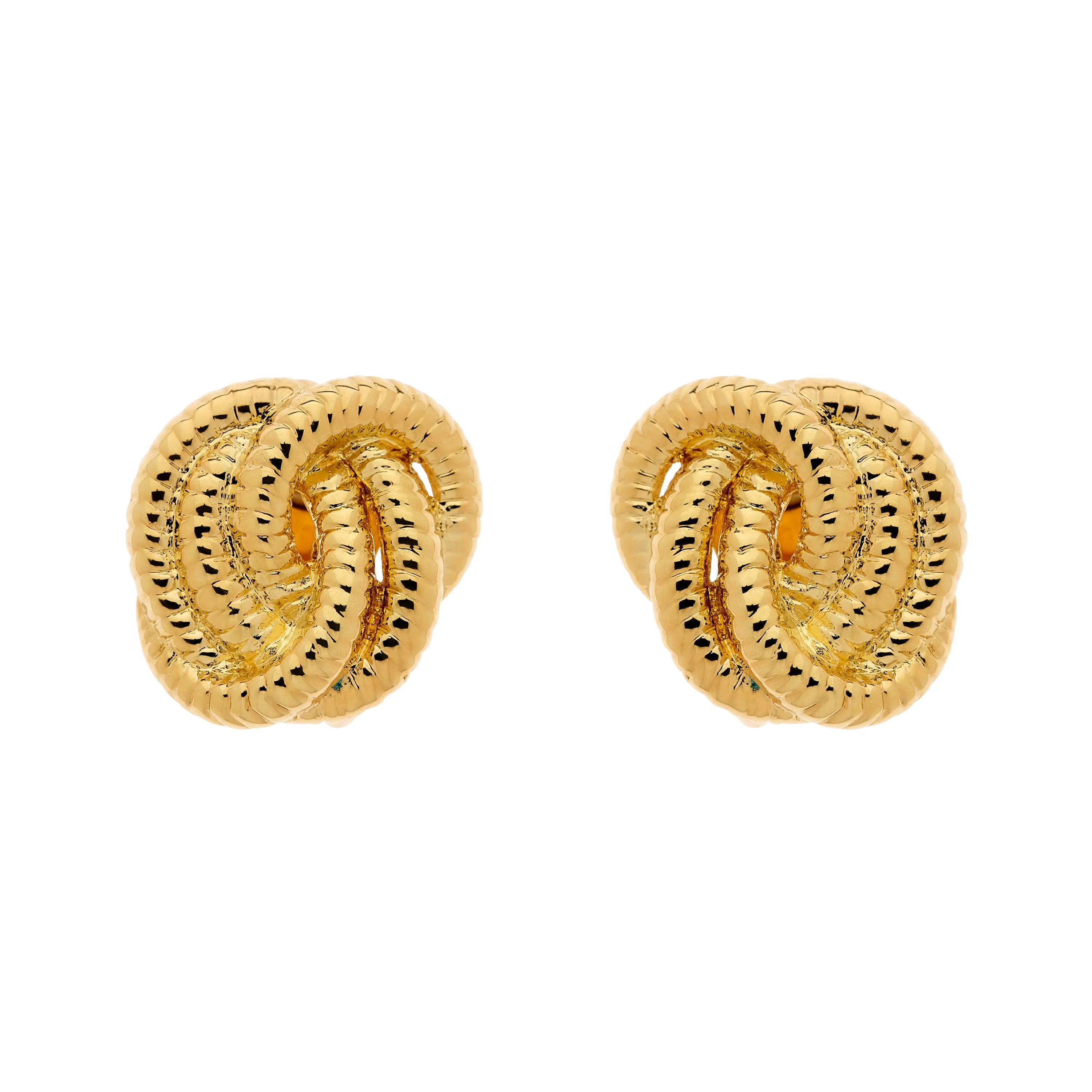 Gold Knot Clip Earrings