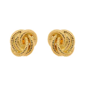 Gold Knot Clip Earrings