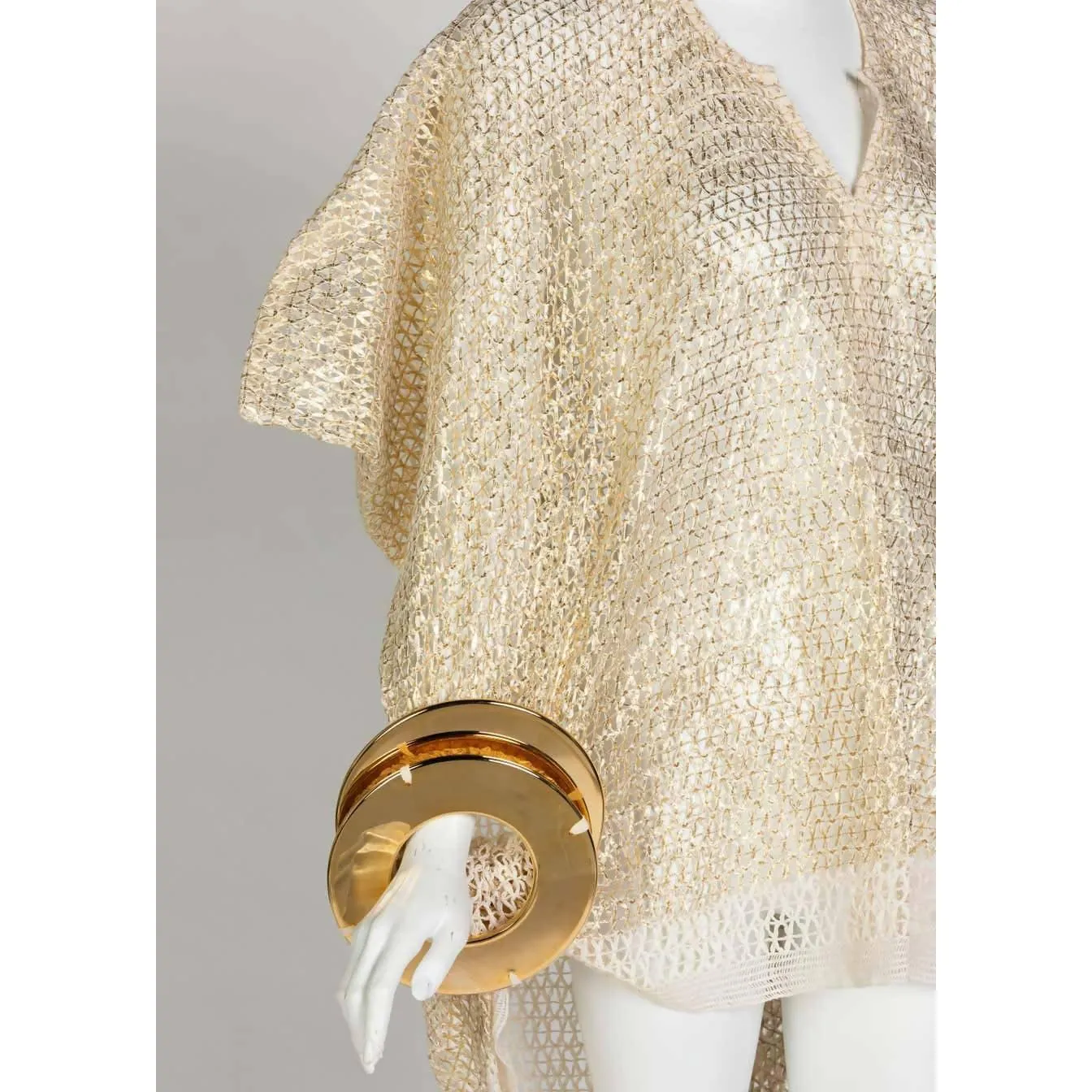 JUNYA WATANABE 2016 Open Knit Gold Bracelet Top | Size L