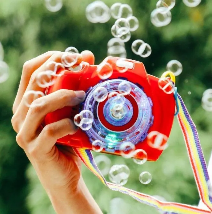 Light Music Bubble Blower Camera For Kids