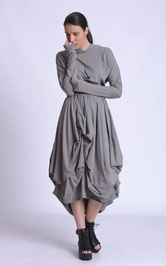 Long Sleeve Asymmetric Dress