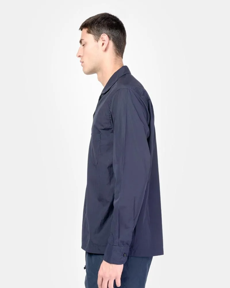 Long Sleeve Safari Shirt in Navy