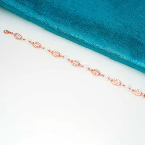 Marble Chain 925 Sterling Rose Gold Polish Merging Bracelet