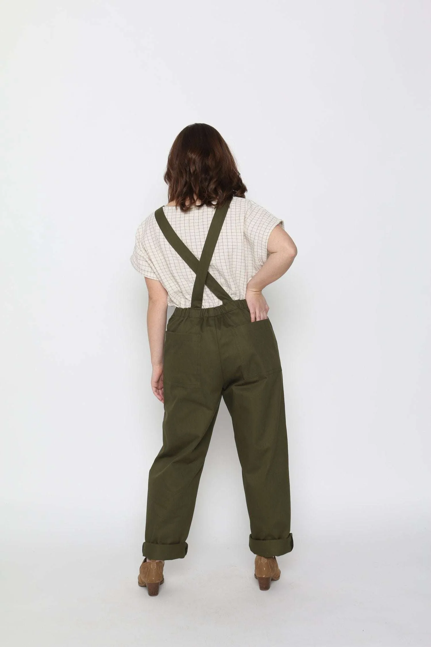 Market Overalls in Green Twill