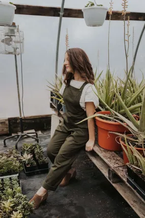 Market Overalls in Green Twill