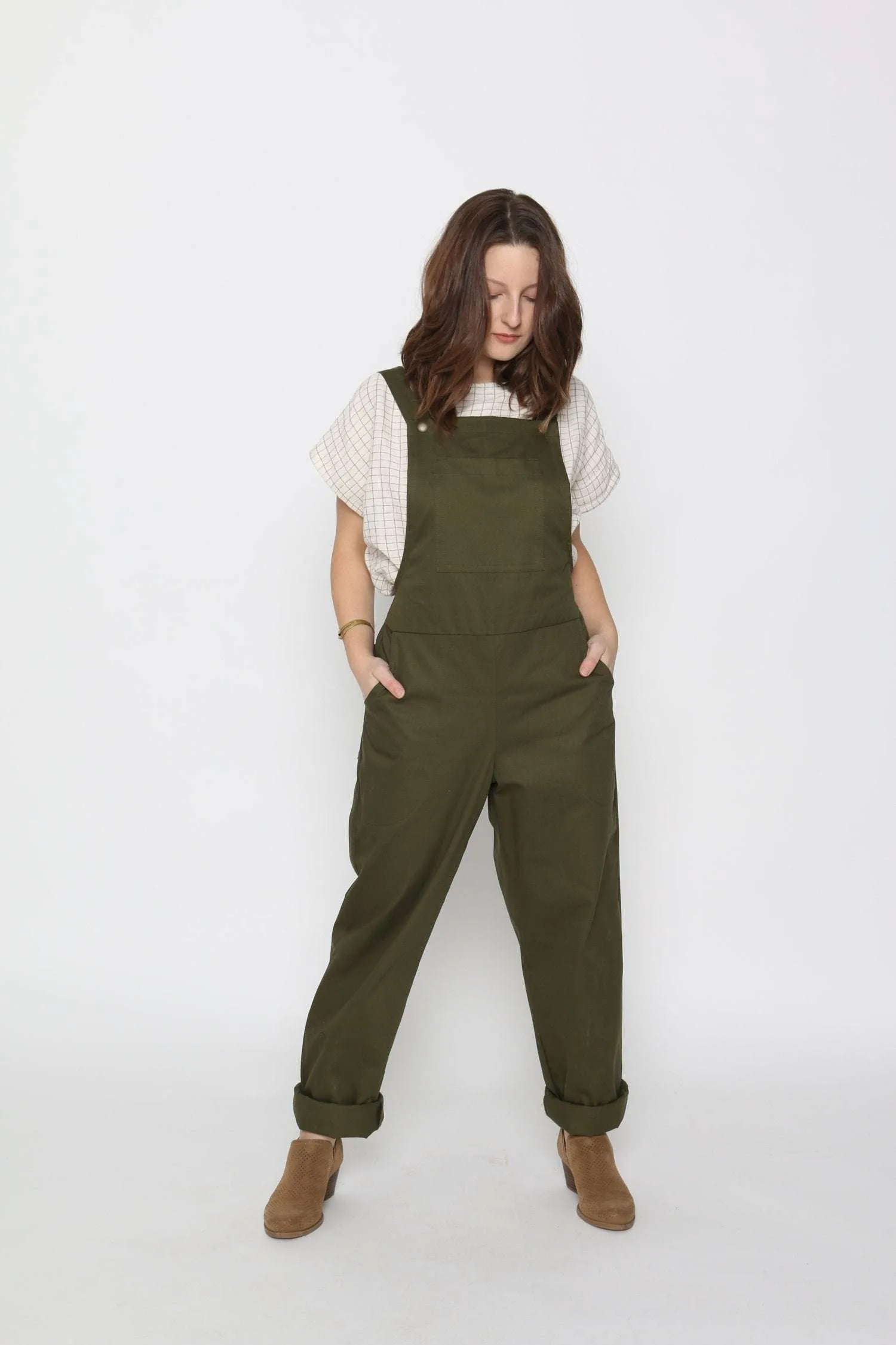 Market Overalls in Green Twill