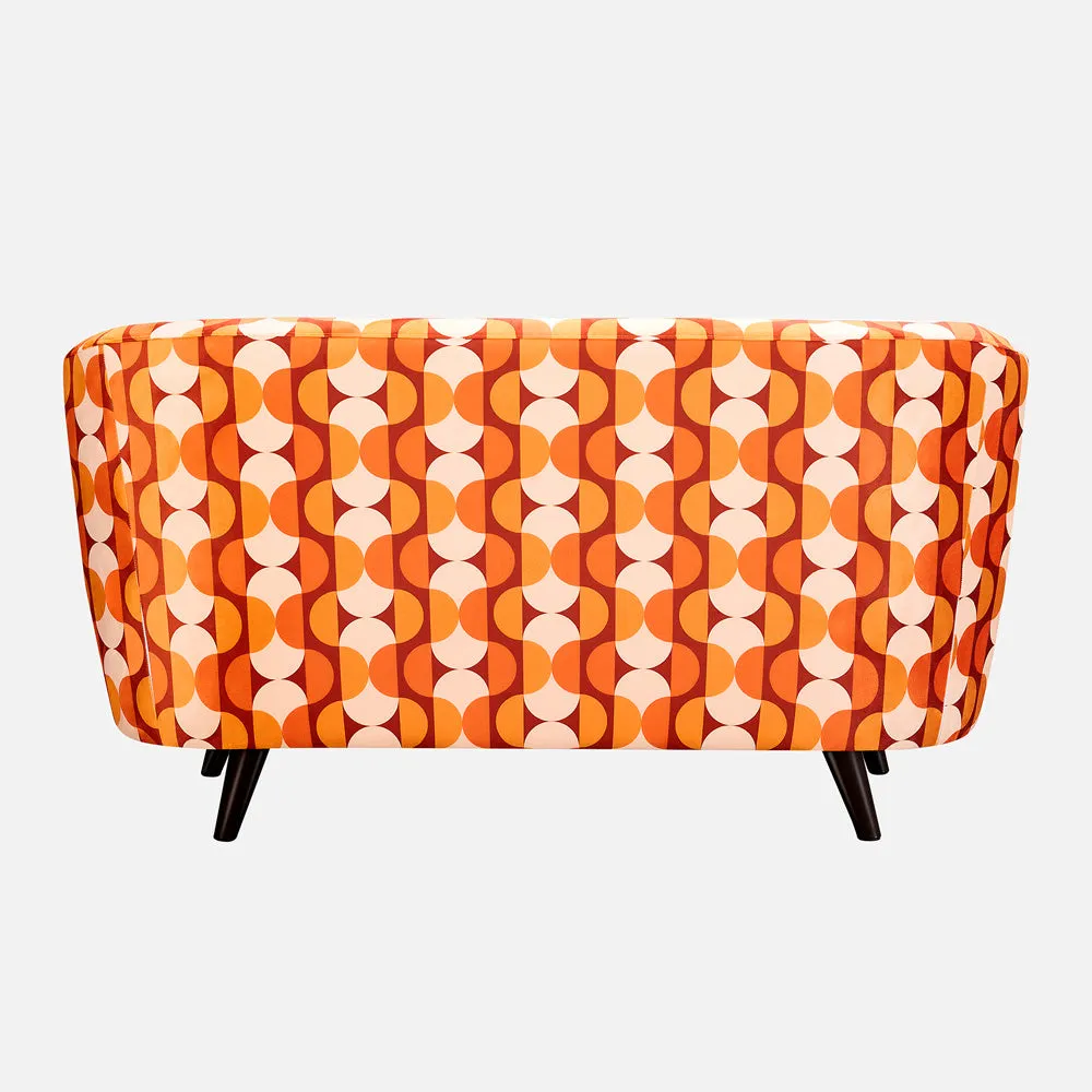 Meadow Tangerine Interlace Loveseat