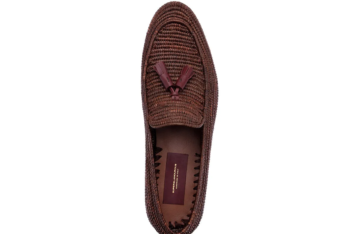 MELILLA RAFIA BROWN LOAFERS