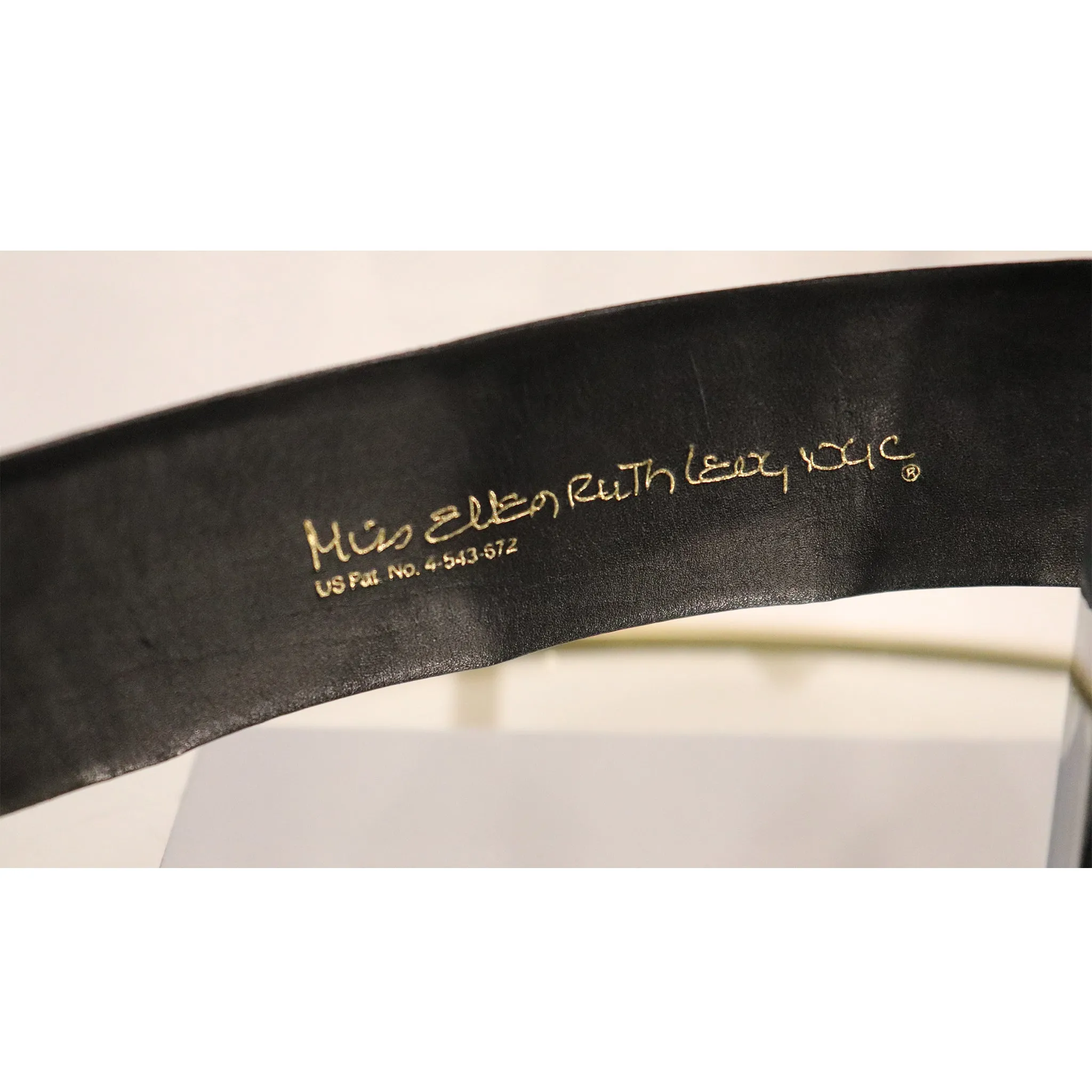 Miss Ellen Ruth Levy NYC Long Black Thick Crocodile Belt