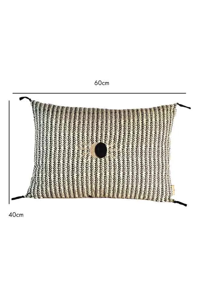 Monochrome Eclipsed Sun Cotton Cushion