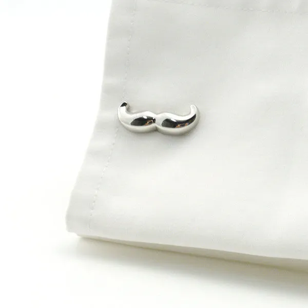 Mustache SIlver Cufflinks