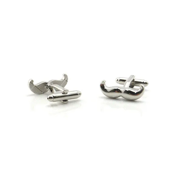 Mustache SIlver Cufflinks