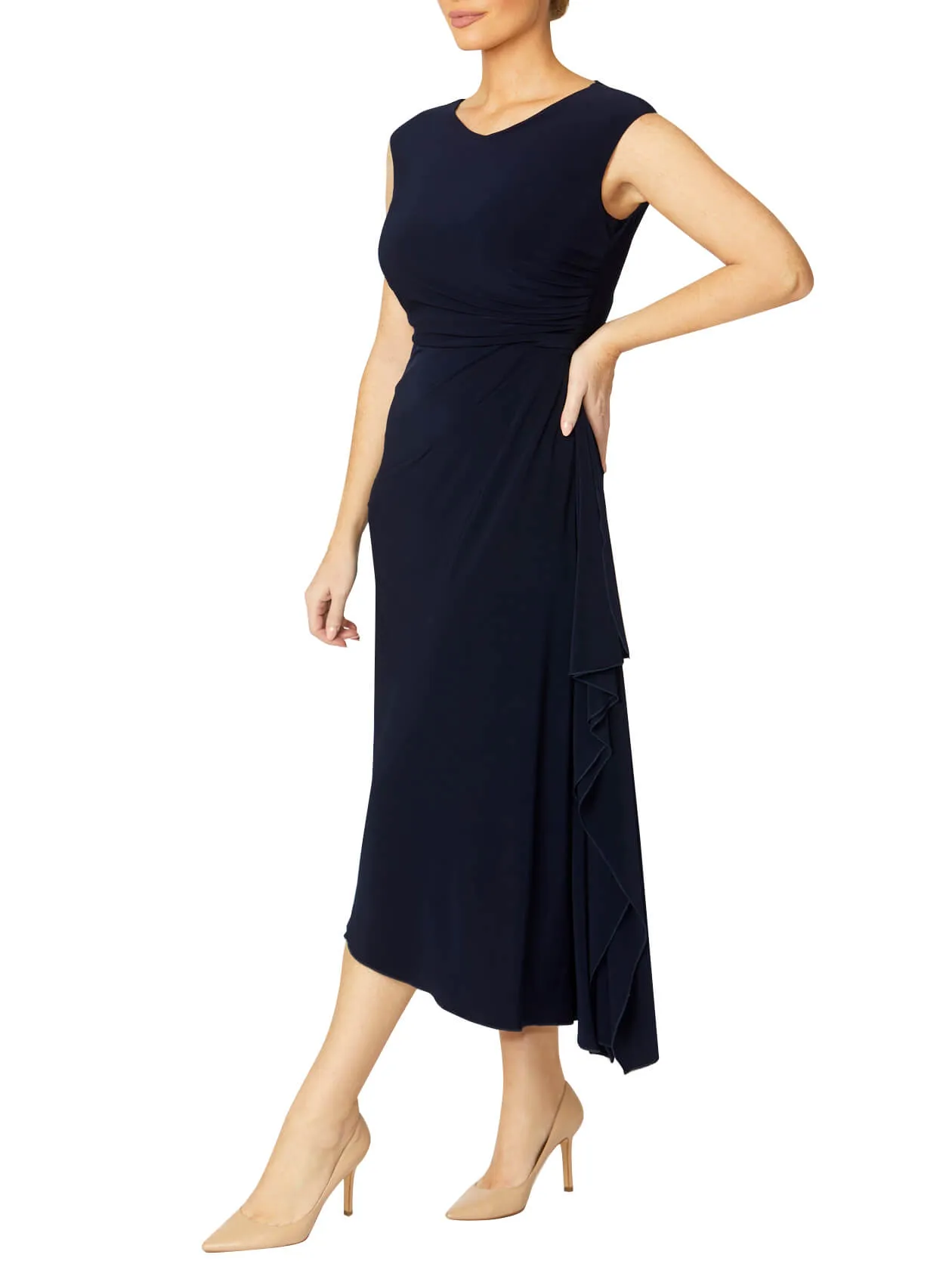 Nora Navy Jersey Dress