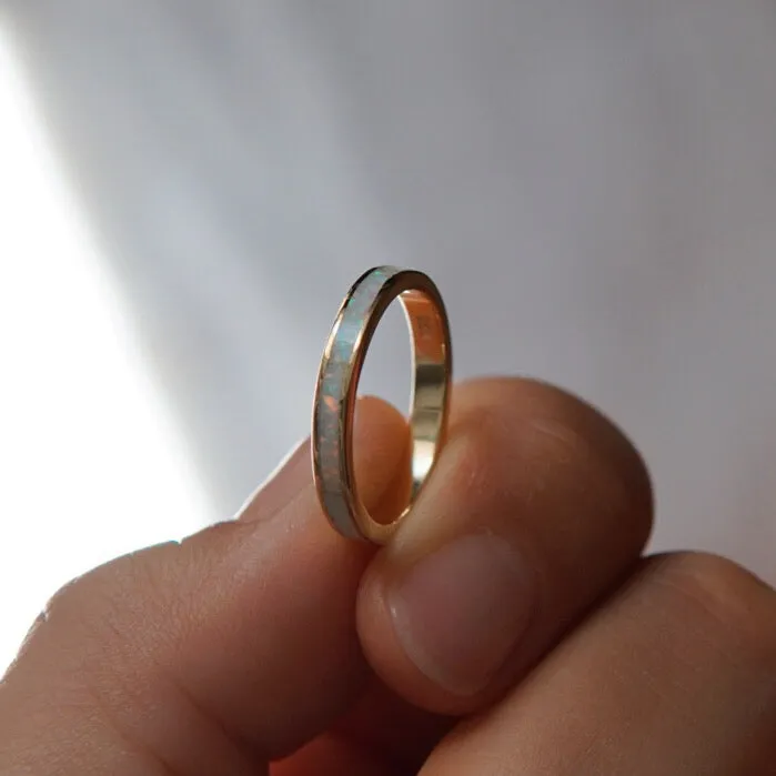 Opal Channel Inlay Ring